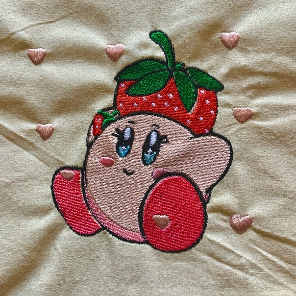 Cute Kirby strawberry theme 6oz tote bag - Picture 6 of 10